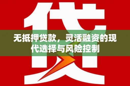 裕安无抵押贷款，灵活融资的现代选择与风险控制