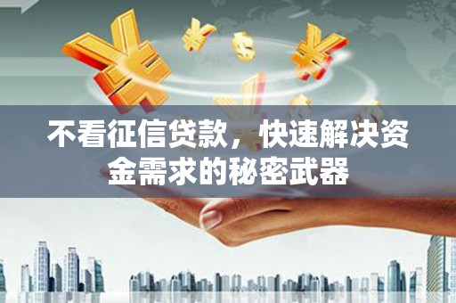 裕安不看征信贷款，快速解决资金需求的秘密武器